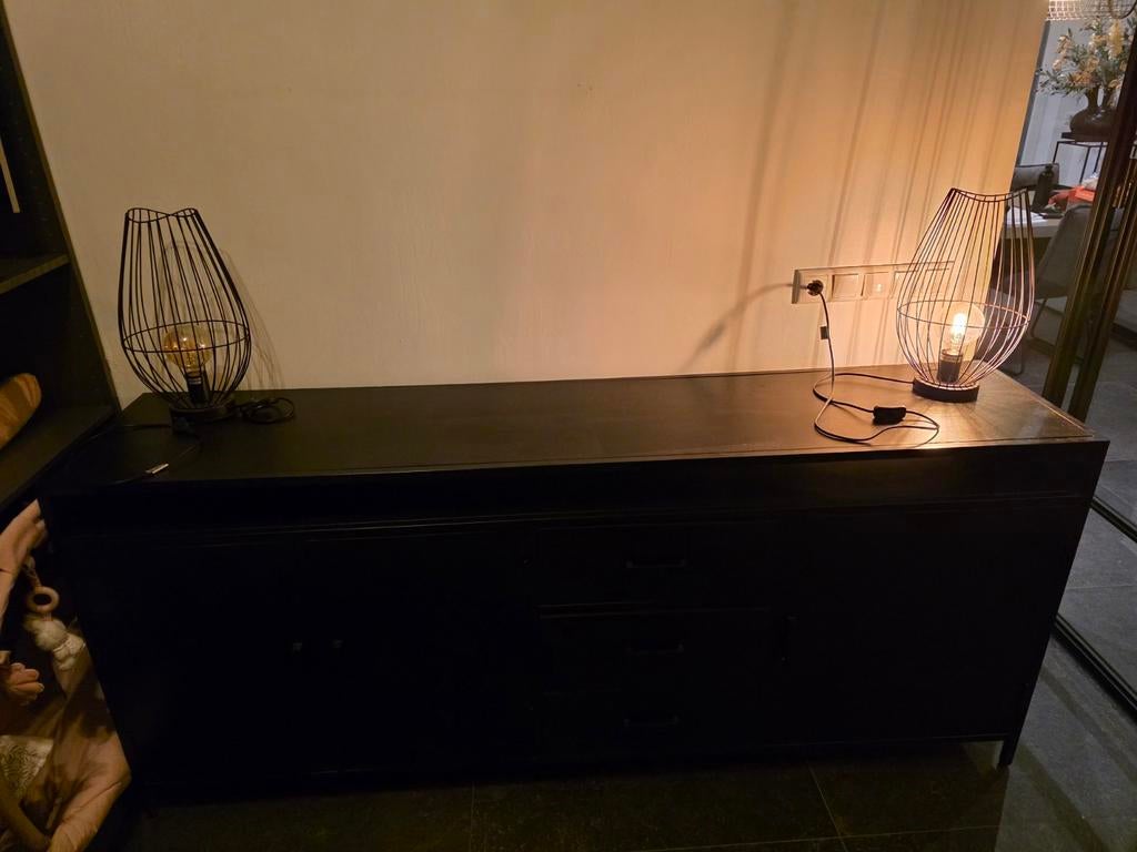 Mooie ijzeren/houten dressoir, Minder dan 50 cm, 200 cm of meer, Ophalen of Verzenden, Zo goed als nieuw