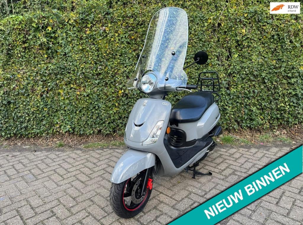 SYM Fiddle 2 Rich Grey EURO4 Scooter BETAAL met in3, Fietsen en Brommers, Scooters | SYM, 49 cc, S, Benzine, Fiddle