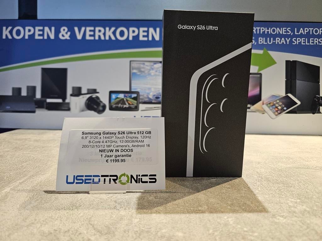 Samsung Galaxy S26 Ultra 512 GB - Nieuw in doos, Overige modellen, Zwart, Touchscreen, Nieuw