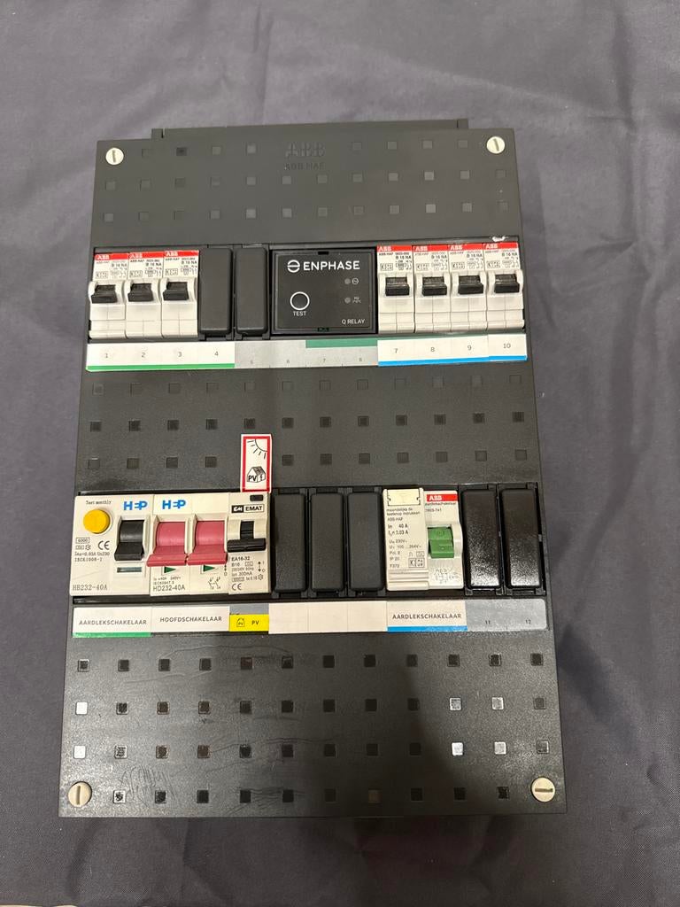 Complete Groepenkast met Enphase Q Relay en PV-aansluiting, Ophalen of Verzenden, Gebruikt, Schakelaar
