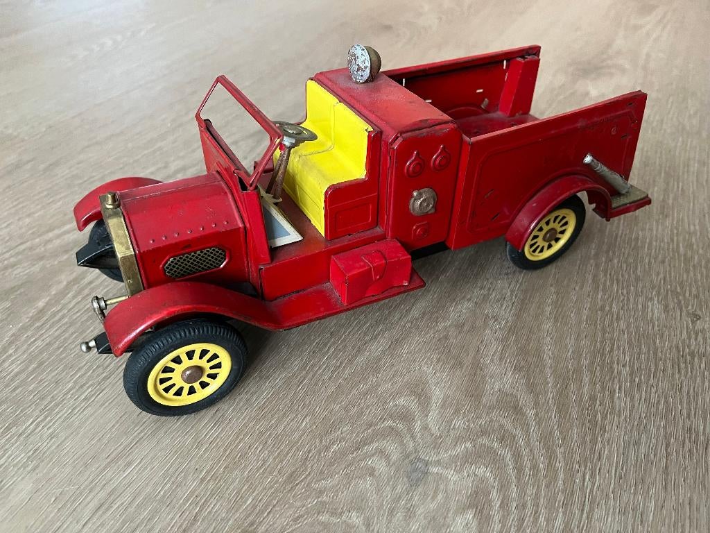 Vintage oldtimer van blik - Old Smoky brandweer auto, Antiek en Kunst, Antiek | Speelgoed, Ophalen of Verzenden