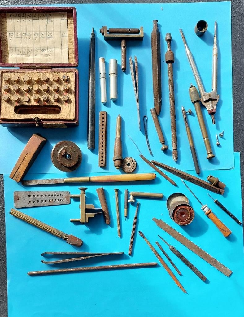 antiek/oud horlogemakers gereedschap, Antiek en Kunst, Verzenden