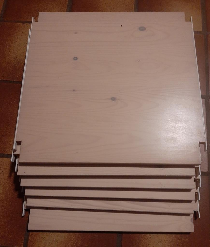 6 Lundia  plank schap - whitewash 40x40cm, Ophalen, Gebruikt