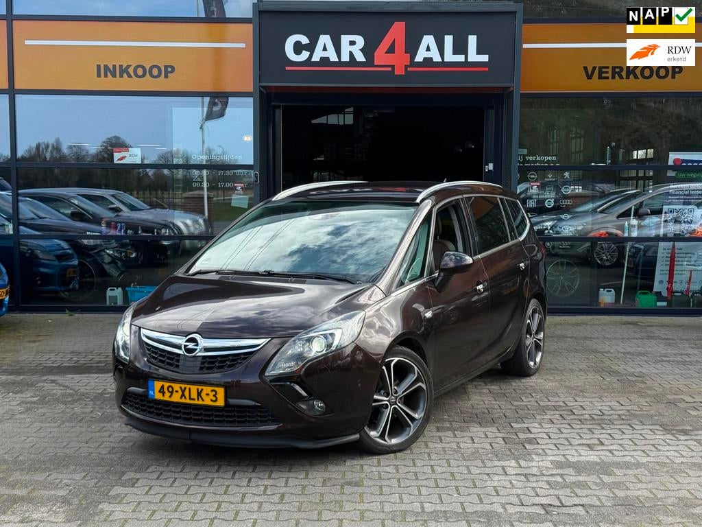 Opel Zafira Tourer 1.4 Cosmo STOELKOELING/ACC/LEDER/19INCH/N, Auto's, Euro 5, 4 cilinders, Bruin, Navigatiesysteem