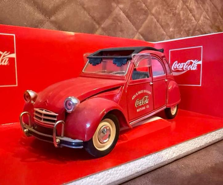 Vintage Coca-Cola Citroën 2CV 1966 modelauto, Ophalen of Verzenden, Zo goed als nieuw, Auto, Overige merken