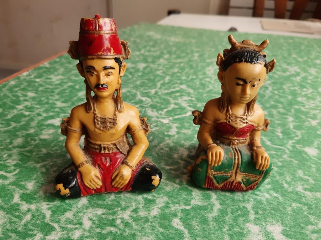 beeldjes, Indonesië Javaans paar Loro Blonyo figuren, Antiek en Kunst, Ophalen of Verzenden