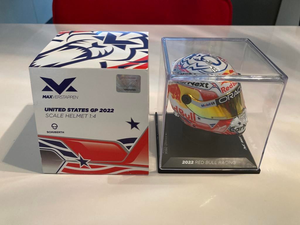 Max Verstappen helm 1/4 united states grand prix 2022, Verzamelen, Ophalen of Verzenden, Nieuw, Formule 1
