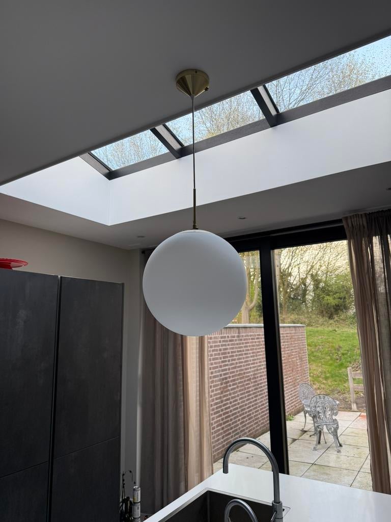 Hanglamp glas bol vorm karwei zgan, Ophalen, Zo goed als nieuw, Glas