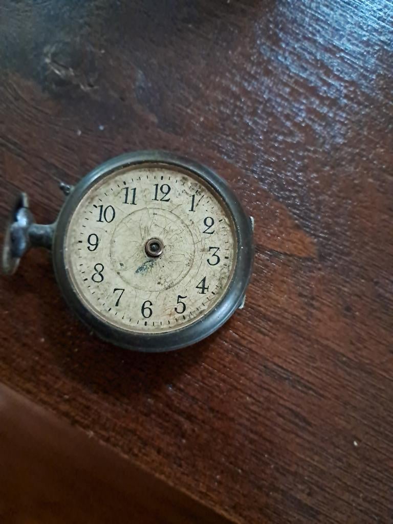 Antiek zakhorloge - Alleen wijzerplaat en kast, Antiek en Kunst, Antiek | Klokken, Ophalen of Verzenden