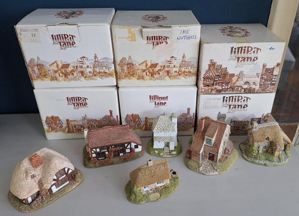 8 Lilliput Lane huisjes met doosjes, Ophalen of Verzenden, Zo goed als nieuw, Overige typen