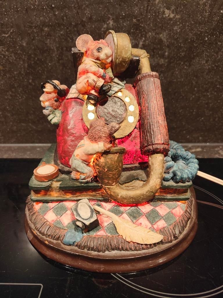 Decoratieve lamp: Muizen aan de telefoon, Ophalen of Verzenden, Gebruikt, Speels, Decoratief, Nostalgisch