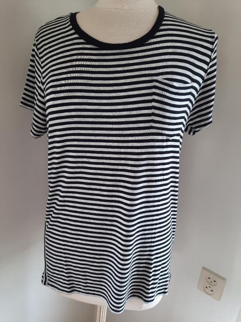 SCOTCH & SODA t- shirt grijs zwart streep maat M - nieuw -, Maat 38/40 (M), Zwart, Nieuw, Scotch & Soda