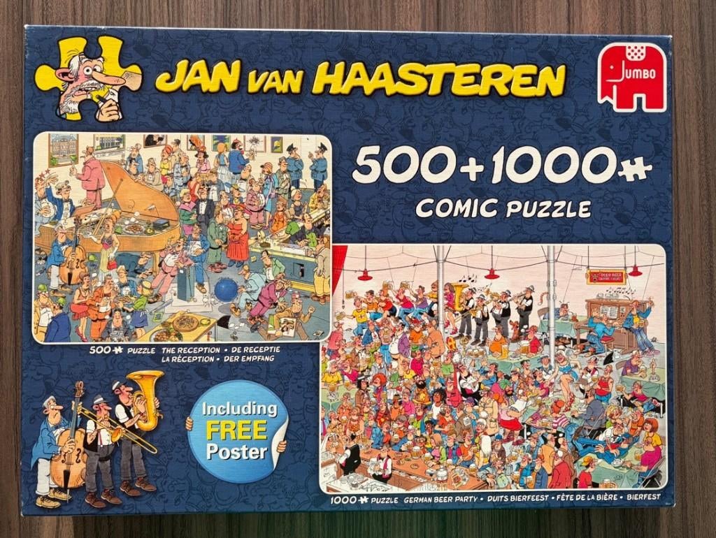 Haasteren: De Receptie en Duits Bierfeest - 500 + 1000 st., Ophalen of Verzenden, 500 t/m 1500 stukjes, Zo goed als nieuw