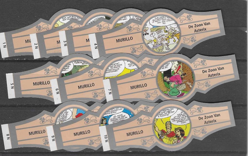 reeks   2536   asterix     1-10   sigarenbanden, Ophalen of Verzenden, Zo goed als nieuw, Sigarenbandjes