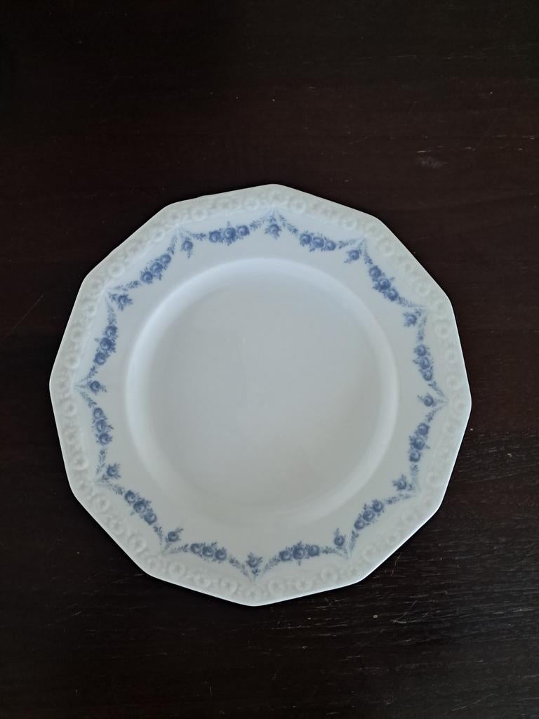 7 Rosenthal maria rosenkante blau ontbijtbordjes., Ophalen of Verzenden
