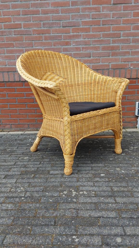 Mooie rieten stoel, incl. kussen., Ophalen, Gebruikt, Rotan
