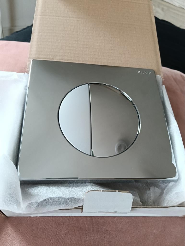 Bedieningspaneel toilet chroom mat/glans (200x181x21mm), Doe-het-zelf en Verbouw, Sanitair, Ophalen, Nieuw, Chroom, Toilet