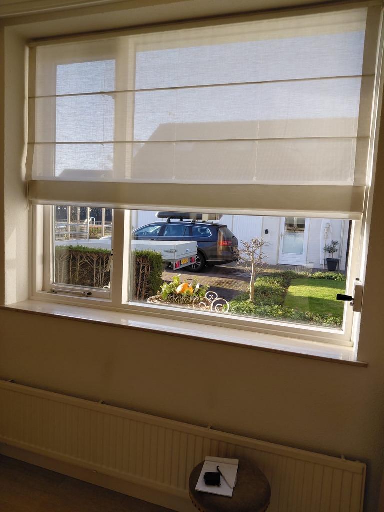 Mooie Luxaflex vouwgordijnen - 5 jaar oud, Ophalen of Verzenden, Gebruikt, Wit, 100 tot 150 cm