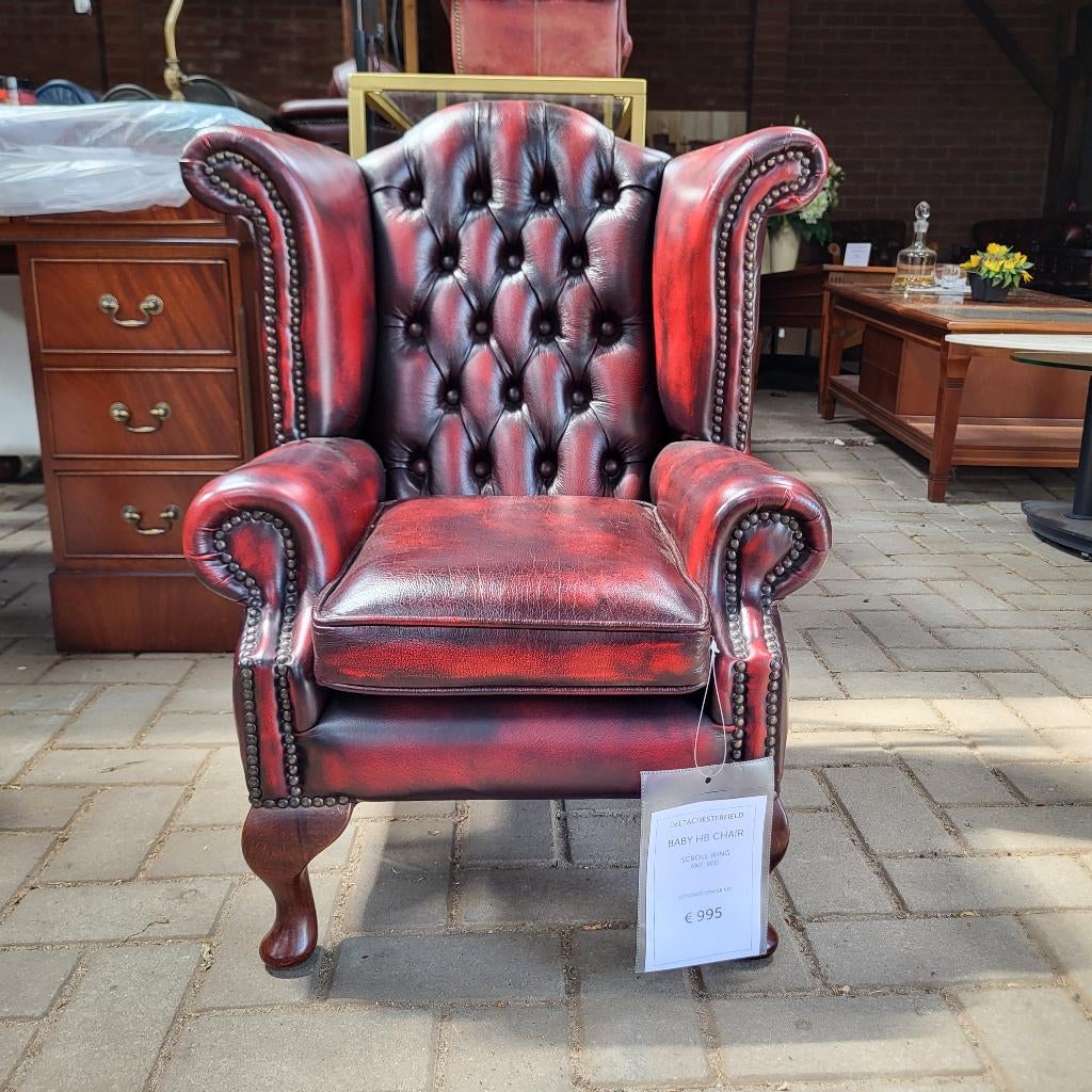 Uniek: Chesterfield baby chair. Fauteuil als kinderstoel, Ophalen, Gebruikt, Chesterfield, 75 tot 100 cm