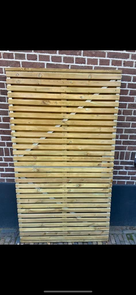 Houten Tuinpoort tuindeur met Metalen Frame, Ophalen, 100 tot 150 cm, Nieuw, Looppoort