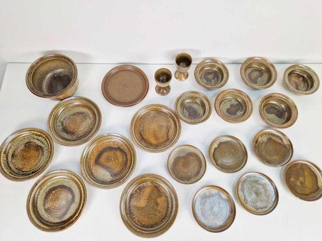 Vintage Gert de Rijk aardewerk servies set 1976 Keramist art, Huis en Inrichting, Keuken | Servies, Gebruikt, Bord(en), Overige stijlen