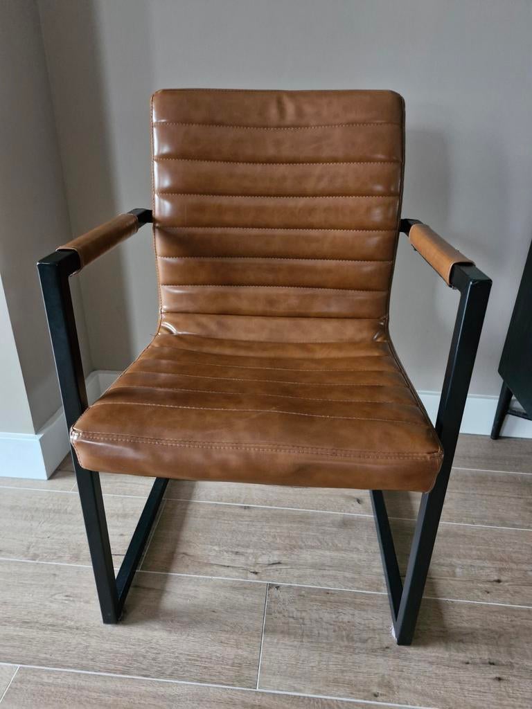 Eetkamerstoelen in de kleur cognac 6x, Ophalen, Zo goed als nieuw, Bruin, Vijf, Zes of meer stoelen
