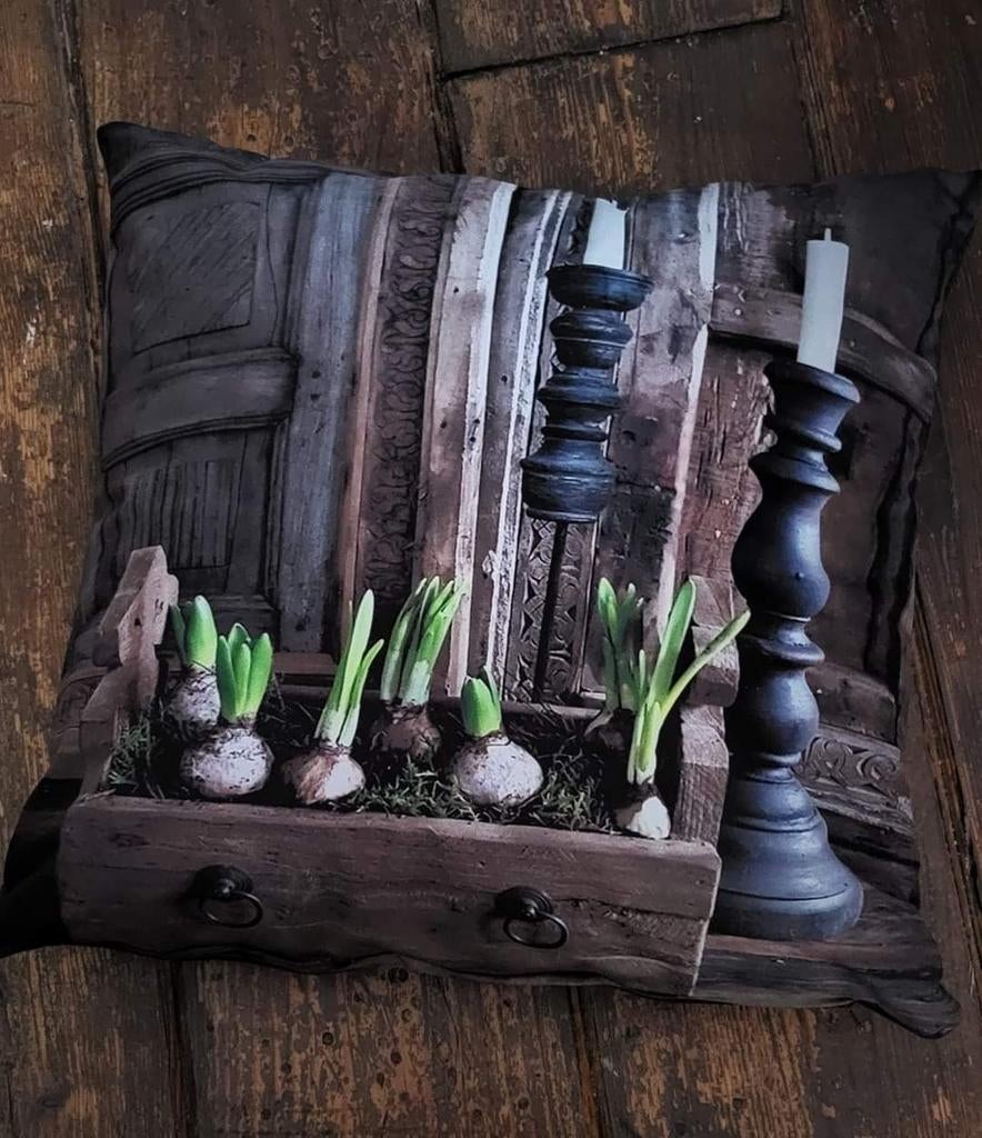 Landelijke Sober Velvet Kussen 45x45 cm, Huis en Inrichting, Woonaccessoires | Dienbladen, Overige materialen, Nieuw, Ophalen of Verzenden