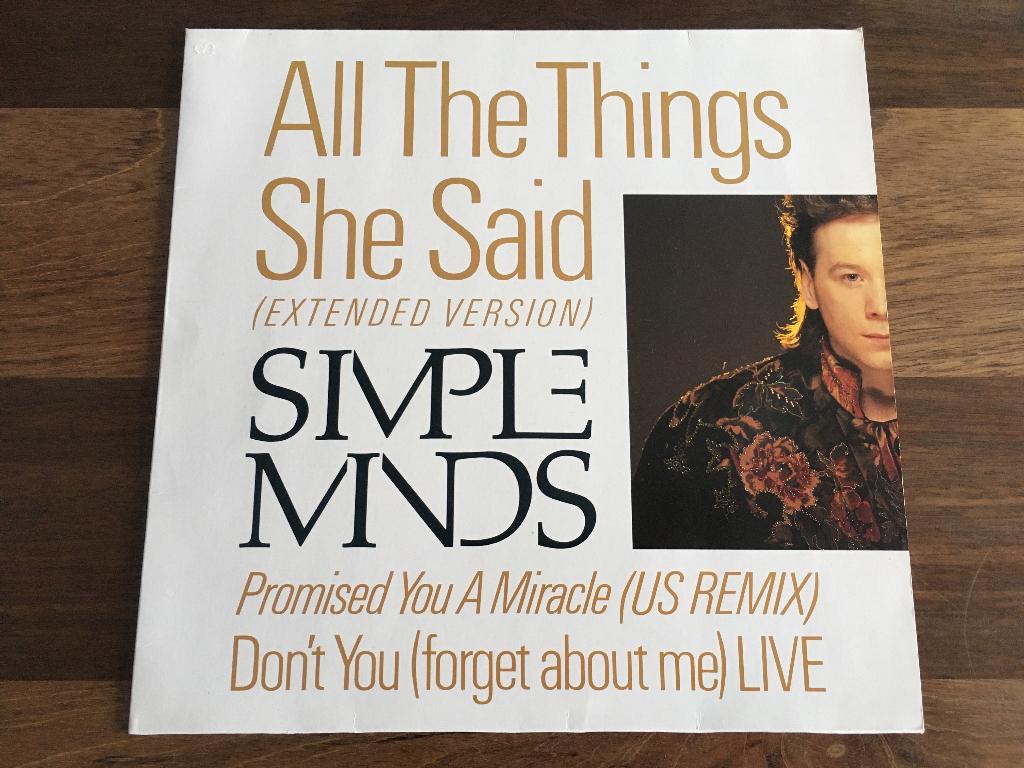 Vinyl Maxisingle Simple Minds All The Things She Said + 2 EU, Ophalen of Verzenden, Gebruikt, 12 inch