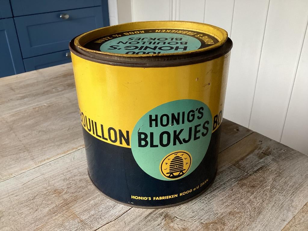 Leuk oud blik van Honig's bouillonblokjes, Ophalen of Verzenden, Gebruikt, Overige, Overige merken