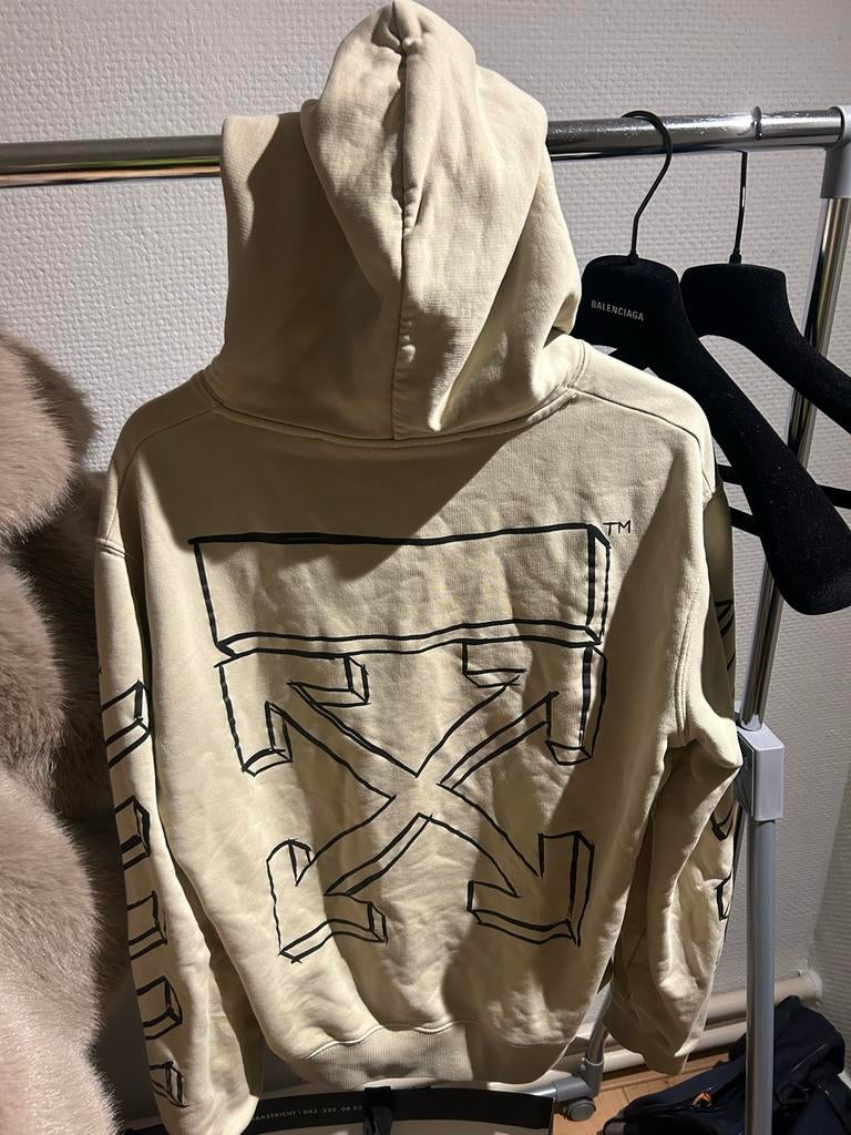 Off-White Hoodie - Maat M, Ophalen of Verzenden, Zo goed als nieuw, Maat 48/50 (M), Beige