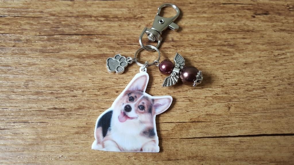 Tas/Sleutelhanger Corgi met beschermengeltje, Verzenden, Nieuw, Overige kleuren, Handtas