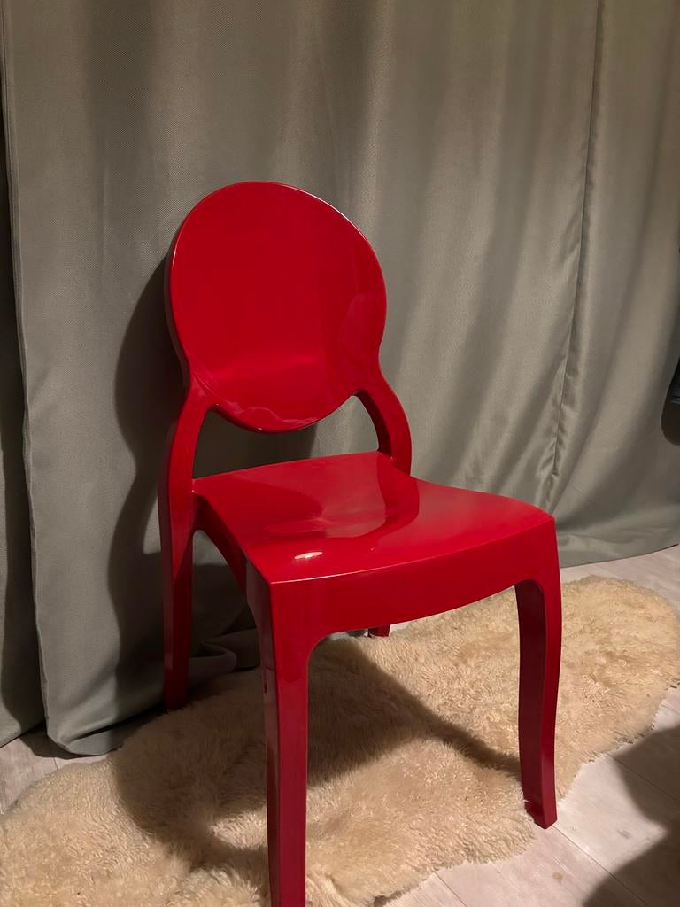 Siesta Stoel - Hoogglans Rood, Ophalen, Kunststof, Gebruikt, Eén