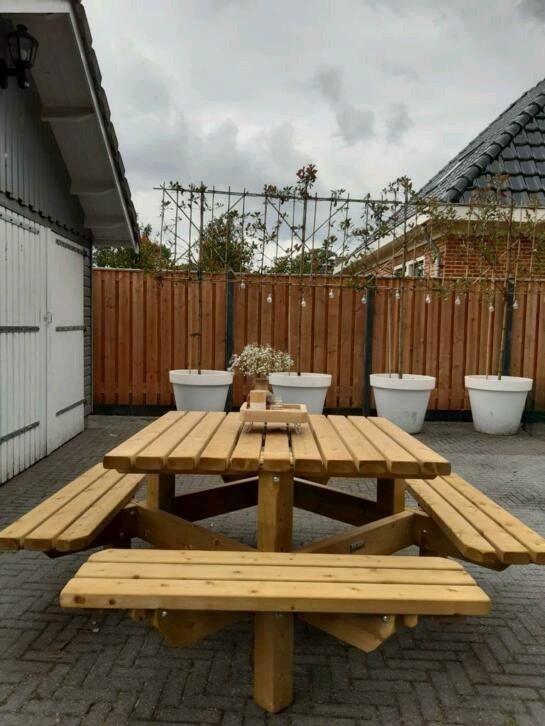 Picknicktafels   195x195cm  ! Snelle levertijd  !, Ophalen, Nieuw, Rechthoekig