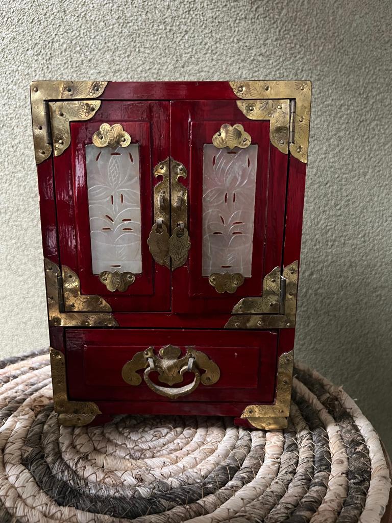 Chinees sieradenkastje jade chinese kist kast juwelenkist la, Ophalen of Verzenden