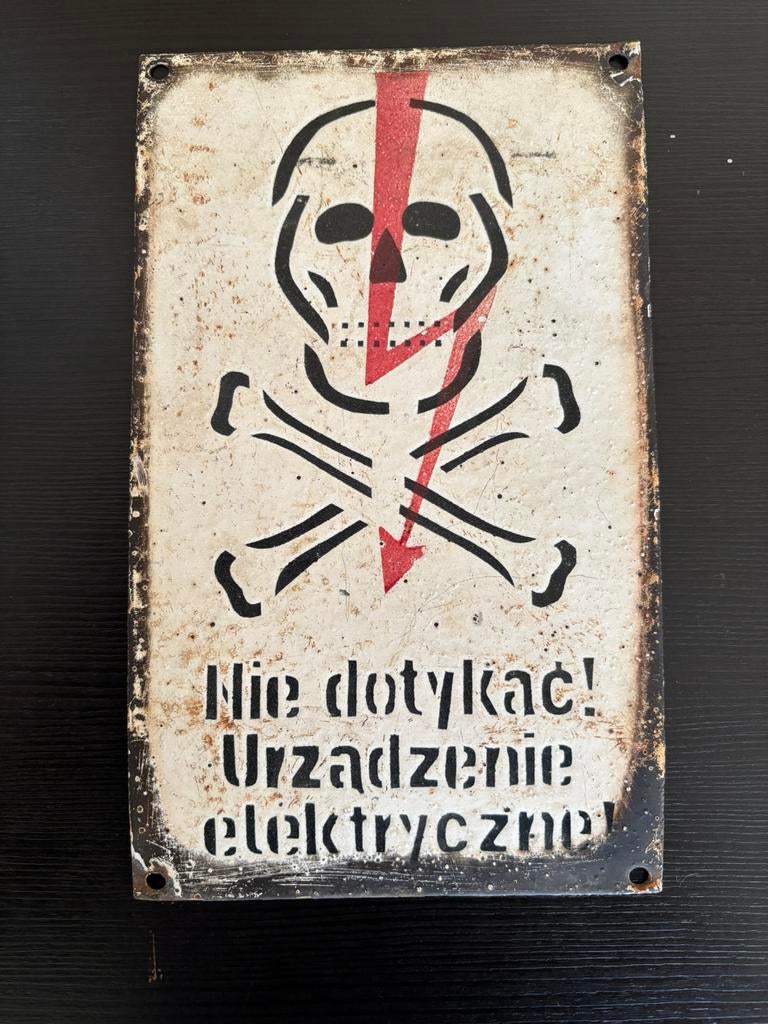 WW2 Stalag luft 3 POW camp Emaille waarschuwings bord, Ophalen of Verzenden, Nederland