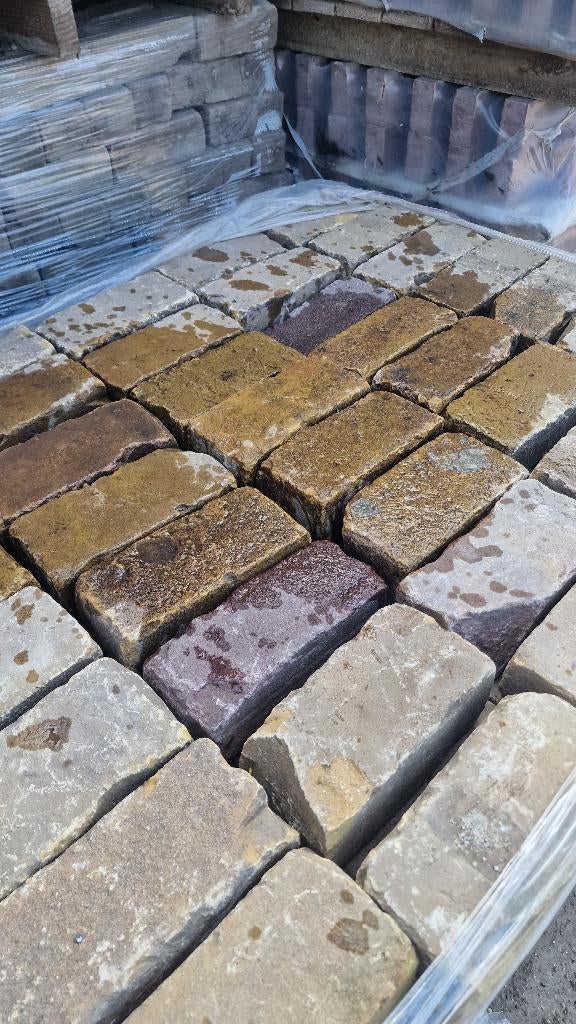 Mooie gebakken geelbronse klinkers.prachtige uitstraling, Ophalen, Overige materialen, Gebruikt, Klinkers