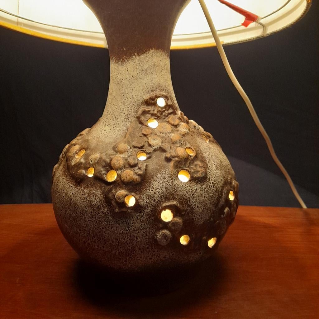 Vintage West Germany Vaaslamp, Huis en Inrichting, Gebruikt, Vintage, Glas, Ophalen of Verzenden