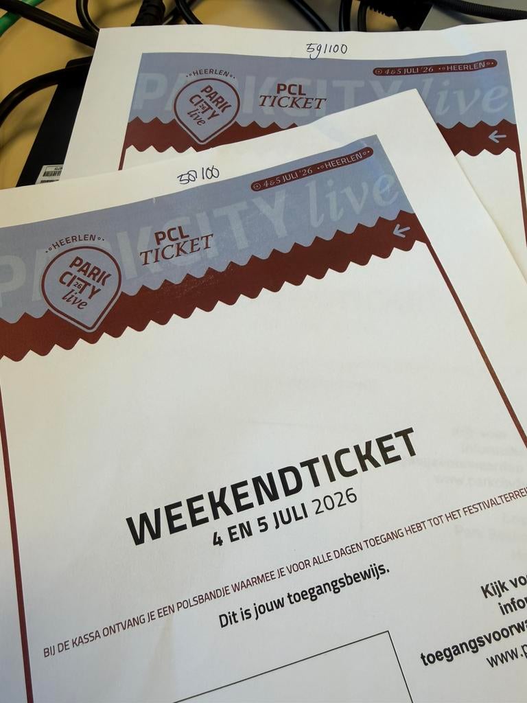 2x PCL Park City Live Weekendkaart volwassene 04-05/07/2026, Tickets en Kaartjes, Evenementen en Festivals, Twee personen, Meerdaags