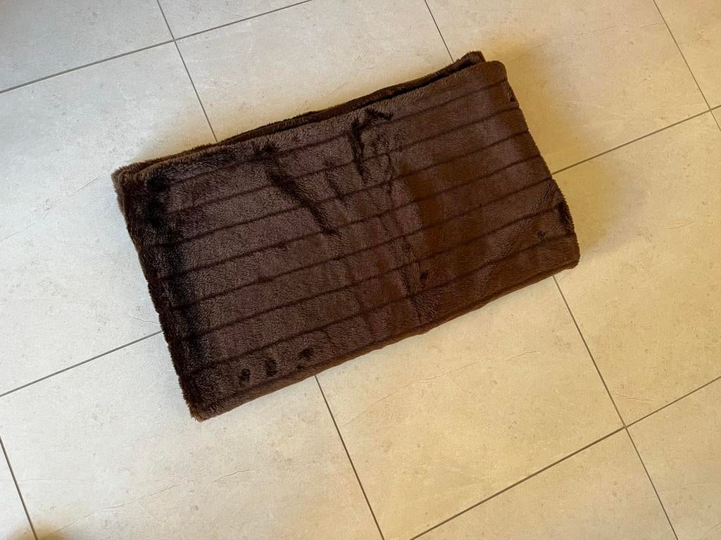 Fleece vacht (nep bont) deken donker bruin 120x155, Ophalen of Verzenden, Zo goed als nieuw
