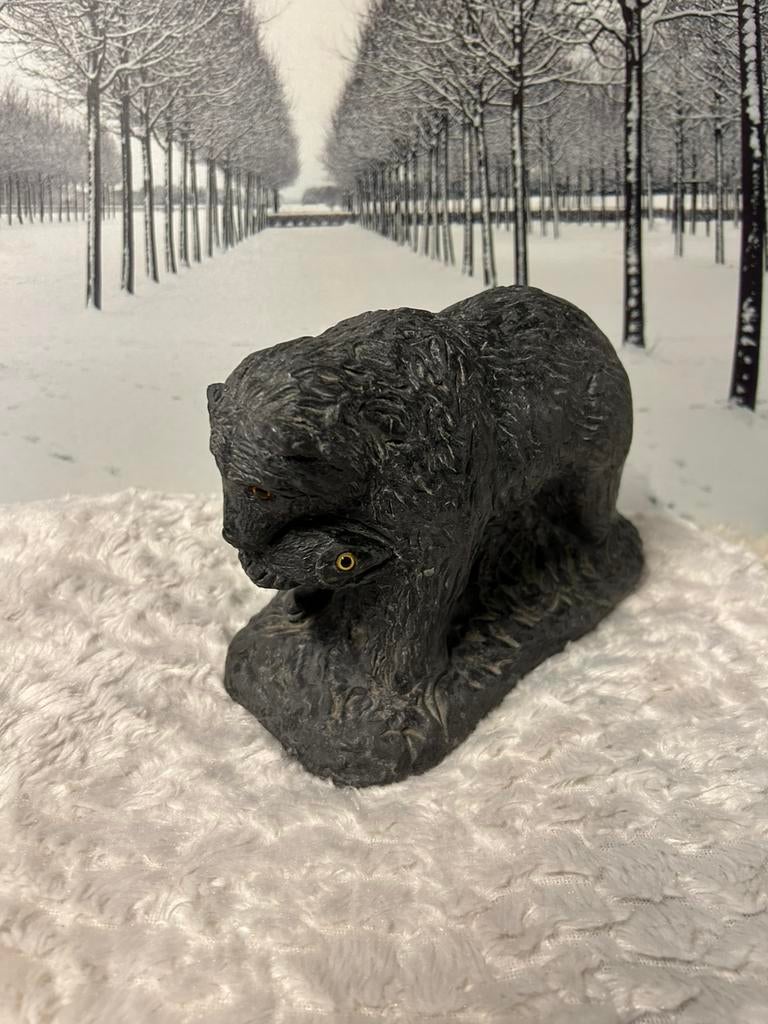 Zeepstenen beer van Jolie uit canada heel  mooi met forel, Antiek en Kunst, Ophalen of Verzenden