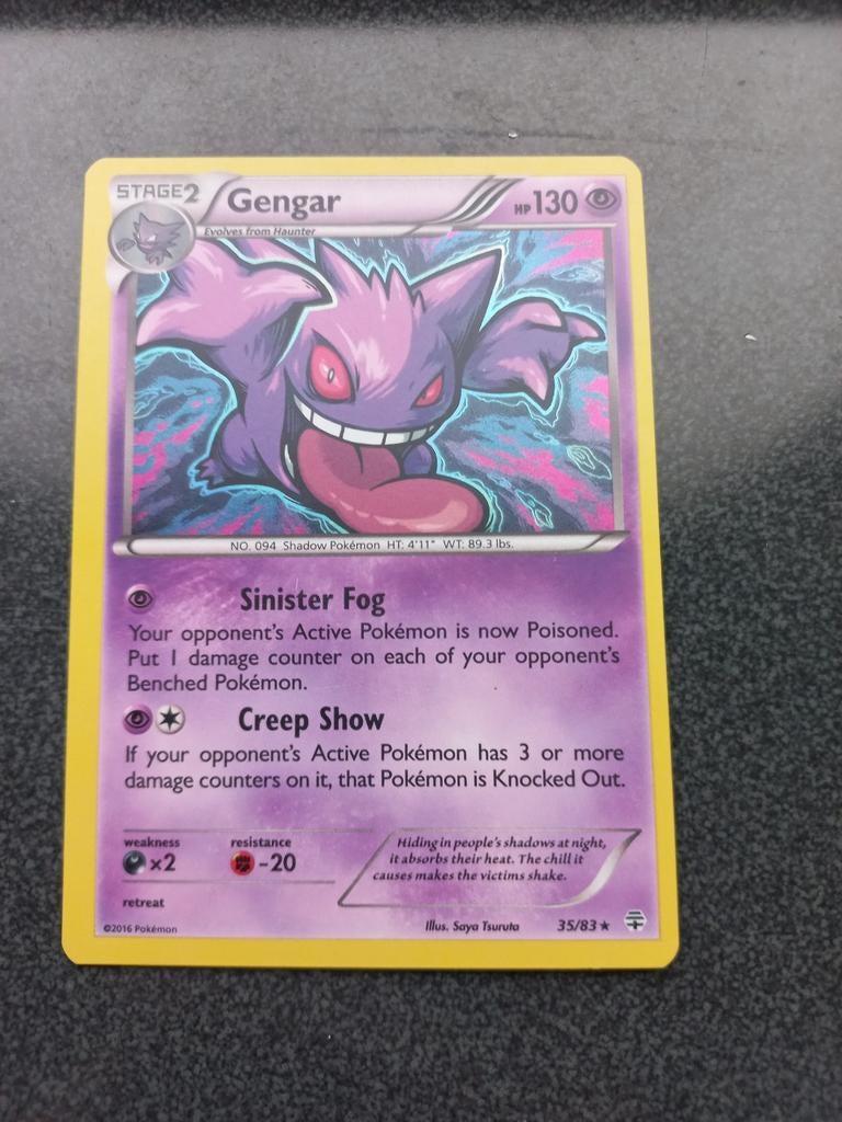 Pokemon Kaart - Gengar 35/83 holo, Ophalen of Verzenden, Gebruikt, Losse kaart, Foil