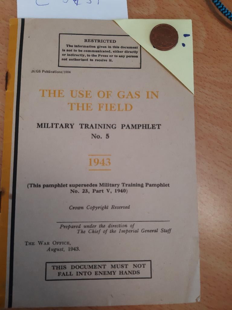 Use of Gas in the field (England 1937), Verzamelen, Militaria | Tweede Wereldoorlog, Ophalen of Verzenden, Landmacht, Engeland