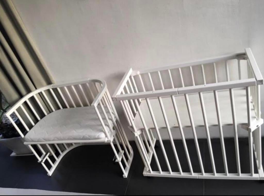 Twee Luxe Houten Co-sleepers baby ‘s 0-9 maanden Tweeling, Ophalen of Verzenden, Zo goed als nieuw, Wieg