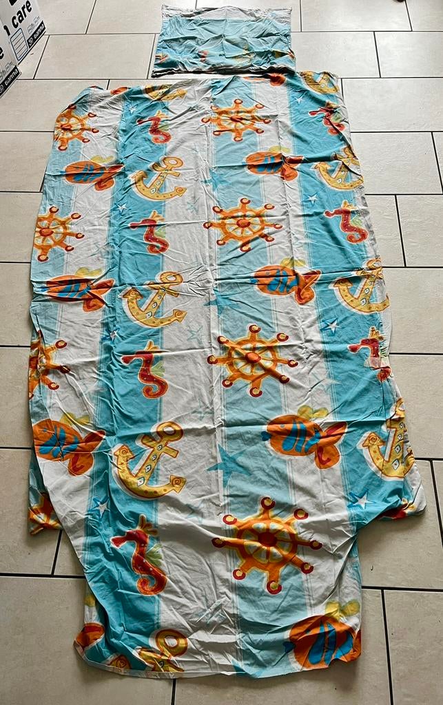 Lifetime Beddengoed Set 1 Persoons zee thema, Kinderen en Baby's, Kinderkamer | Beddengoed, Gebruikt, Hoeslaken of Sloop, Overige kleuren