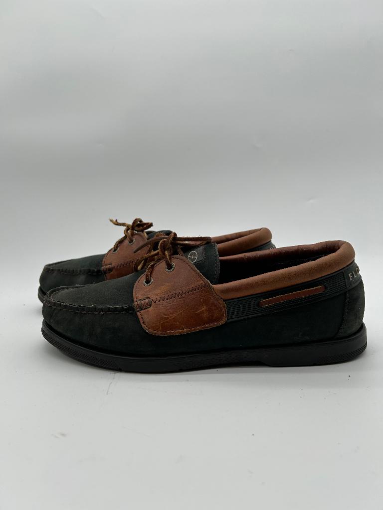 Florsheim, maat 41 donker groen met bruine mocassins., Kleding | Heren, Schoenen, Overige kleuren, Verzenden, Florsheim, Zo goed als nieuw