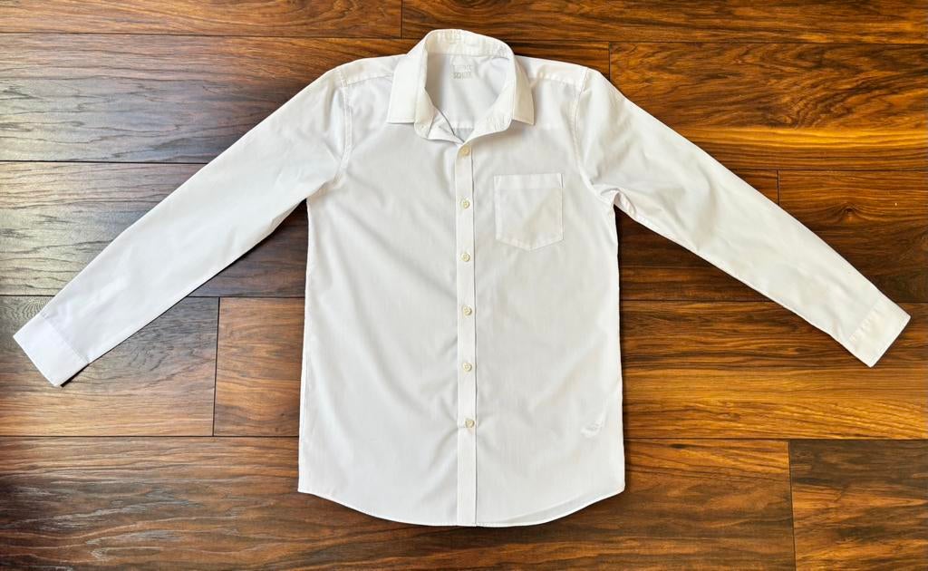 Jongens overhemd maat 158 – wit, Ophalen of Verzenden, Zo goed als nieuw, Jongen of Meisje, Overhemd of Blouse