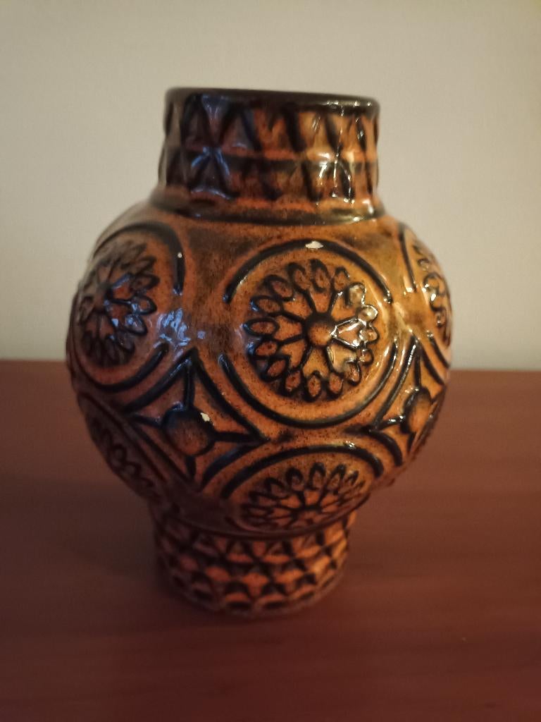 BAY- West Germany Keramieken Vaas met patroon, Antiek en Kunst, Antiek | Keramiek en Aardewerk, Ophalen of Verzenden