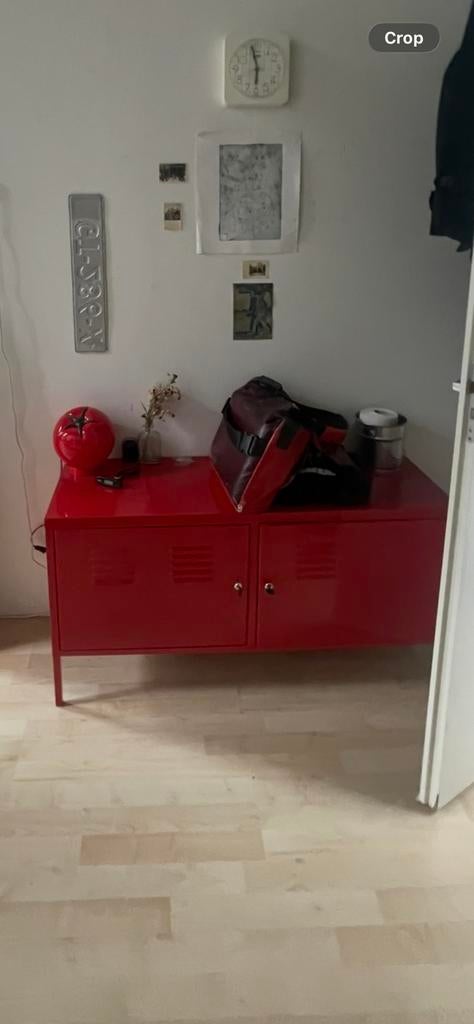 Ikea PS rood stalen kast, Ophalen, Gebruikt