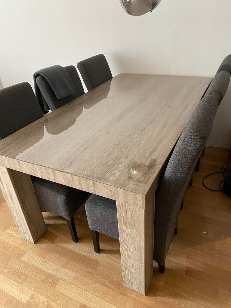 Prachtige massieve eettafel (leenbakker) - 6 pers, Huis en Inrichting, Complete inboedels, Ophalen