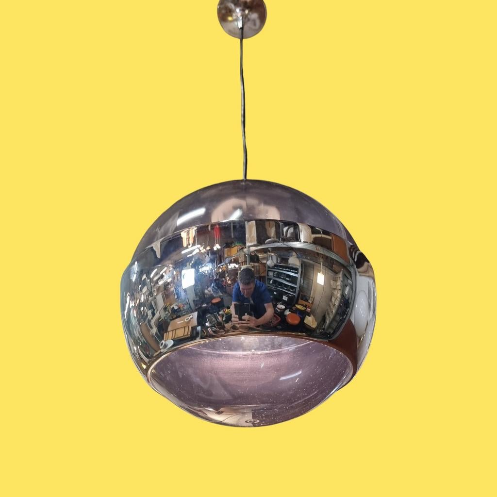 Ufo Ball lamp Jaren 70 space age  chroom kunststof, Ophalen of Verzenden, ,, ,, ,